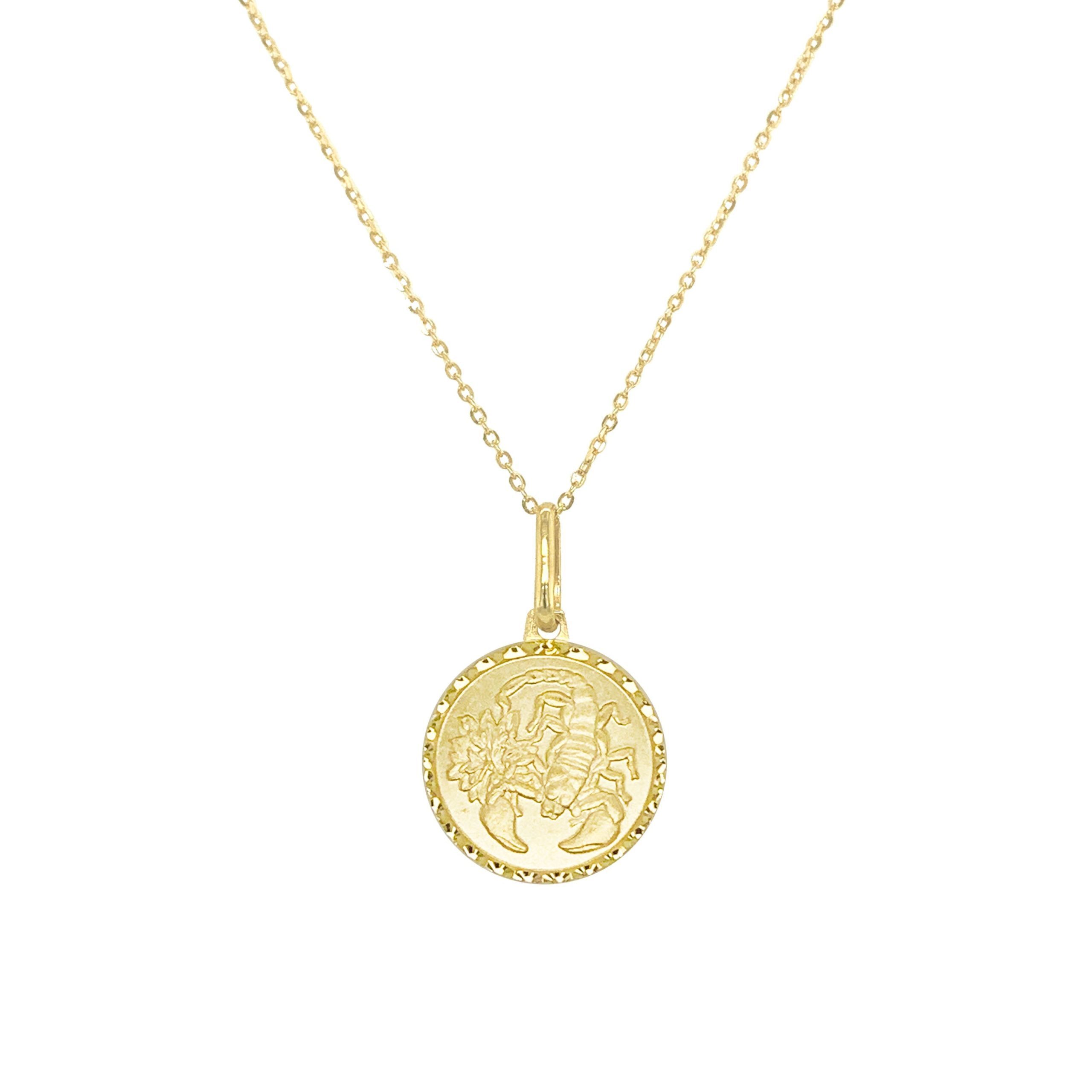 Zodiac Scorpio Necklace In 14k Yellow Gold